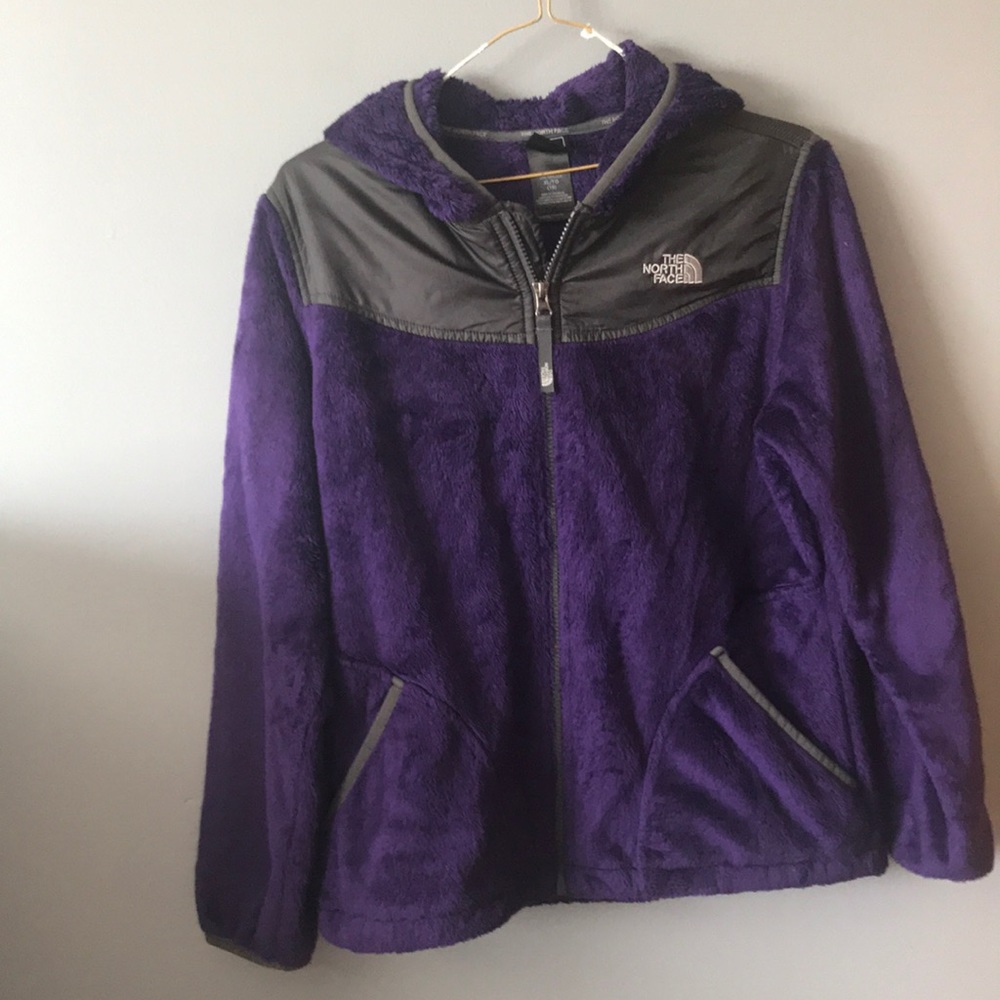 GIRLS fuzzy purple northface!